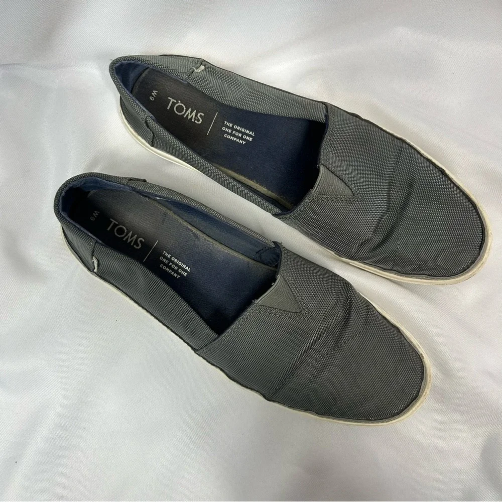 Toms | Canvas Slip On Shoes Dark Gray Sneakers Women's Size 9W